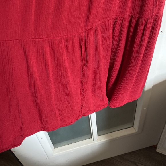 Knox Rose women’s red boho embroidered midi dress with pockets. - Picture 8 of 8